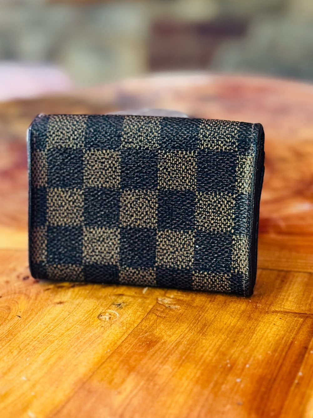 Louis Vuitton Damier Porte Monnaie Plat Coin Purse Wallet Brown - Picture 3 of 16